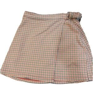 Hollister Size Medium Ultra High Rise Plaid Faux Wrap Mini Skirt